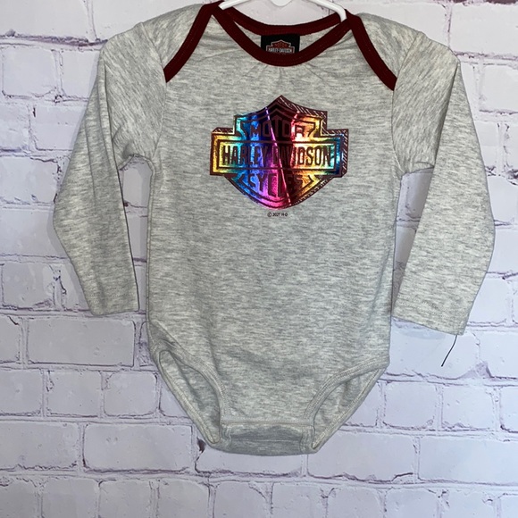 💕Harley Davidson Onesie Long Sleeve Size 9/12 Months - Picture 1 of 3